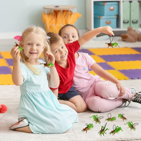 16Pcs Plastic Frogs Toy for Kids Easter Party Favors Mini Red Frogs Toys Fun Tropical Forest Character Toys for Boy Girl in Kuwait