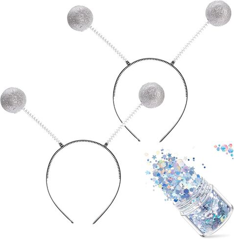 اييجيليو زي كائن فضائي على شكل كائن فضائي مريخي وطوق راس مع جليتر هولوجرافي للهالوين والحفلات بطابع الفضاء in Kuwait