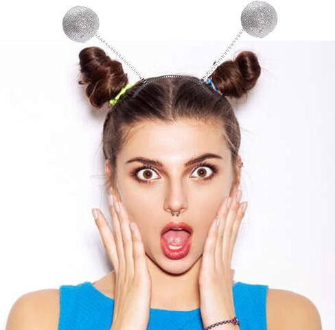 اييجيليو زي كائن فضائي على شكل كائن فضائي مريخي وطوق راس مع جليتر هولوجرافي للهالوين والحفلات بطابع الفضاء in Kuwait