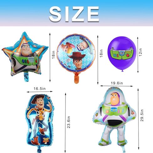 Toy Inspired Story Party Decorations Balloons,36PCS Toy Inspired Story Birthday Party Balloons Set for Toy Inspired Story Party Supplies in Kuwait
