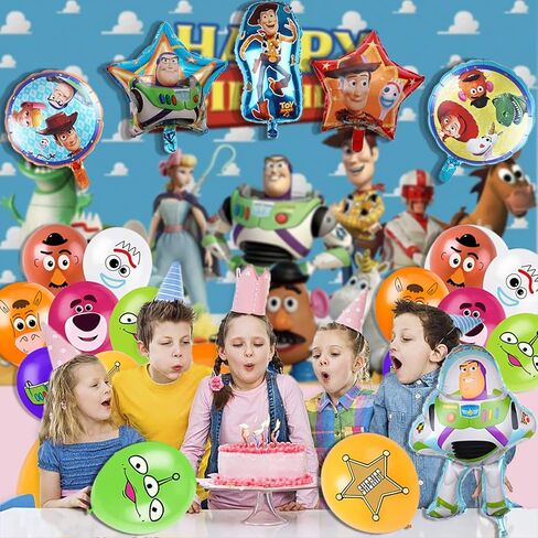 Toy Inspired Story Party Decorations Balloons,36PCS Toy Inspired Story Birthday Party Balloons Set for Toy Inspired Story Party Supplies in Kuwait
