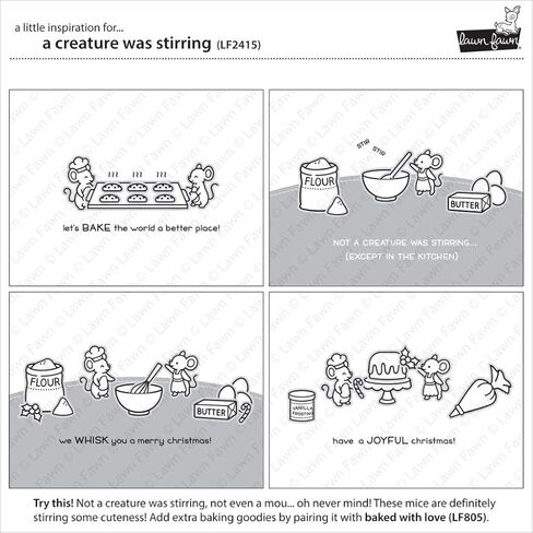 Lawn Fawn LF2415 A Creature was Stirring 4X6 Clear Stamp Set in Saudi Arabia