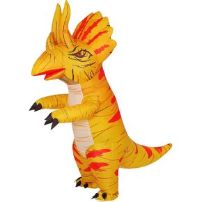 زي الديناصور ترايسيراتوبس القابل للنفخ من GOOSH، أزياء الهالوين المنفجرة للبالغين للنساء والرجال، زي ترايسيراتوبس الهوائي للحفلات التنكرية للجنسين in Kuwait