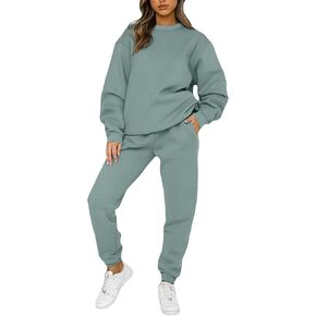 KANSOON ملابس رياضية للنساء مجموعة 2 قطعة بدلة عدو كم طويل البلوز بلوزات Sweatpants رياضية ملابس غير رسمية in Saudi Arabia