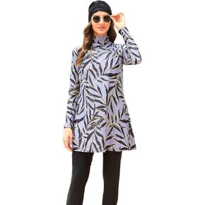 ODIZLI Women Modest Muslim Swimsuit Full Coverage Swimwear Islamic Hijab Swimming Burkini Swim Suit Solid Color in Saudi Arabia