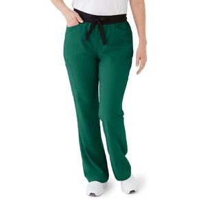 ave. Women's Coastal Seven Pocket Bootcut Scrub Pant in Hunter, L Tall