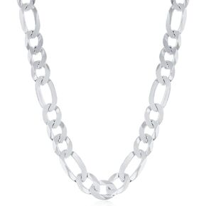 Verona Jewelers 925 Sterling Silver 8.5MM-10.5MM Figaro Link Chain Necklace - Silver Figaro Link Necklace for Men,Sterling Silver Necklace 20-30, Made in Italy,