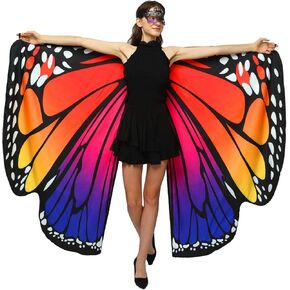EONGERS Halloween Costume Butterfly Wings Shawl Double-Sided Printing Butterfly Fairy Ladies Costume