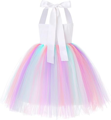 Soyoekbt Girls Unicorn Costume LED Light Up Princess Tutu Dress with Unicorn Headband for Halloween Birthday Party in Kuwait