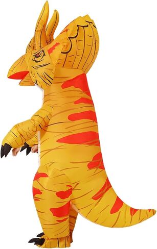 زي الديناصور ترايسيراتوبس القابل للنفخ من GOOSH، أزياء الهالوين المنفجرة للبالغين للنساء والرجال، زي ترايسيراتوبس الهوائي للحفلات التنكرية للجنسين in Kuwait