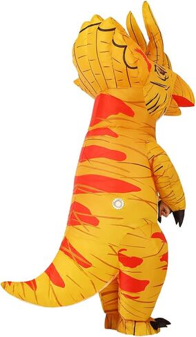 زي الديناصور ترايسيراتوبس القابل للنفخ من GOOSH، أزياء الهالوين المنفجرة للبالغين للنساء والرجال، زي ترايسيراتوبس الهوائي للحفلات التنكرية للجنسين in Kuwait