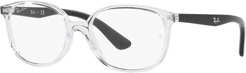 Ray-Ban Junior RY1598 Square Prescription Eyewear Frames, Transparent/Black/Demo Lens, 47 mm in Saudi Arabia