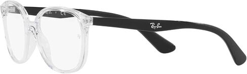 Ray-Ban Junior RY1598 Square Prescription Eyewear Frames, Transparent/Black/Demo Lens, 47 mm in Saudi Arabia