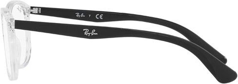 Ray-Ban Junior RY1598 Square Prescription Eyewear Frames, Transparent/Black/Demo Lens, 47 mm in Saudi Arabia