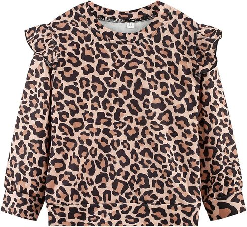 Girls Fall Winter Outfits Cartoon Animal Long Sleeve Crewneck Sweatshirt Top+Sweatpant 2 Piece Clothing Set 3-9T in Kuwait