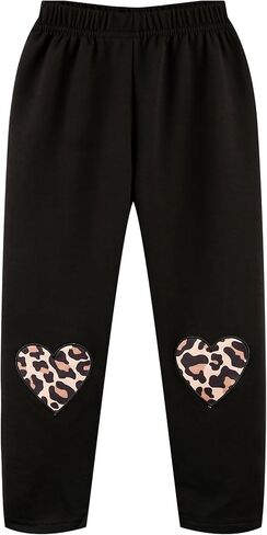 Girls Fall Winter Outfits Cartoon Animal Long Sleeve Crewneck Sweatshirt Top+Sweatpant 2 Piece Clothing Set 3-9T in Kuwait