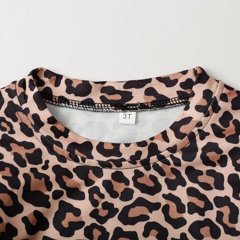 Girls Fall Winter Outfits Cartoon Animal Long Sleeve Crewneck Sweatshirt Top+Sweatpant 2 Piece Clothing Set 3-9T in Kuwait