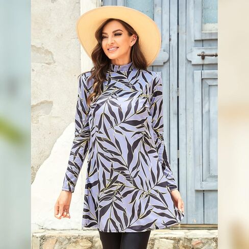 ملابس سباحة نسائية متواضعة من ODIZLI ملابس سباحة إسلامية ذات تغطية كاملة للحجاب الإسلامي للسباحة بوركيني بلون سادة in Saudi Arabia