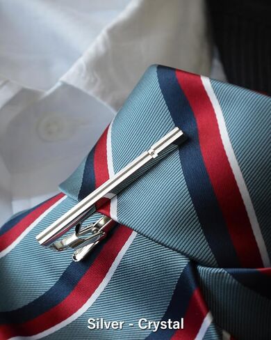 [TAVARAT] مشابك ربطة عنق للرجال باللون الأسود والفضي، دبوس رابطة عنق Tps-032 in Kuwait