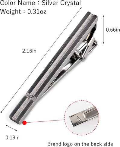 [TAVARAT] مشابك ربطة عنق للرجال باللون الأسود والفضي، دبوس رابطة عنق Tps-032 in Kuwait