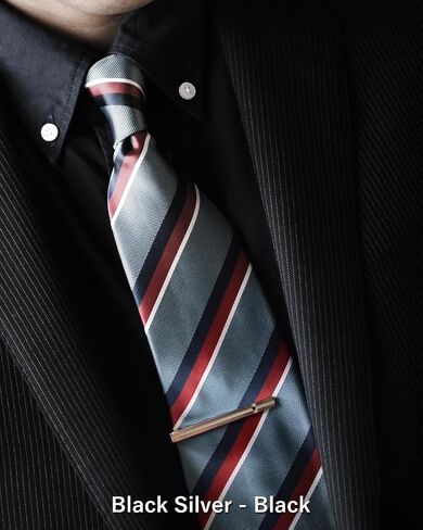 [TAVARAT] Tie Clip Tie Clips for Men Black Silver Tie Bar Tie Pin Tps-032 in Saudi Arabia