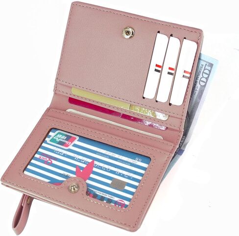 SUMGOGO محفظة صغيرة للنساء حامل بطاقات جلدية نحيفة RFID Mini Bifold قصيرة أمامية بسحاب جيب محفظة للعملات المعدنية (أرجواني) in Kuwait