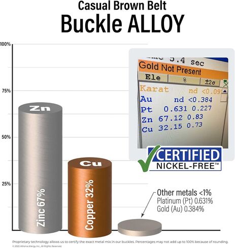 Casual Belt - Genuine Leather Belt with Certified Nickel Free Buckle in Kuwait