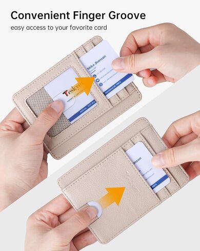 Teskyer Slim Wallet for Men, Minimalist Front Pocket RFID Blocking Leather Wallet Credit Card Holder for Men & Women in Kuwait