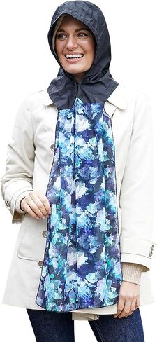 غطاء المطر Sprigs القابل للتعبئة مع وشاح شيفون مقاوم للماء - أسود in Kuwait