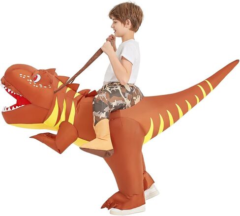 زي ديناصور قابل للنفخ من GOOSH مقاس أطفال لركوب الخيل تي ريكس زي الديناصور المنفوخ لحفلات الهالوين التنكرية in Kuwait