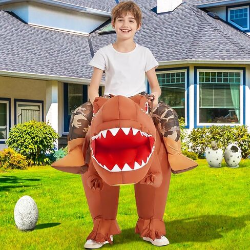 زي ديناصور قابل للنفخ من GOOSH مقاس أطفال لركوب الخيل تي ريكس زي الديناصور المنفوخ لحفلات الهالوين التنكرية in Kuwait