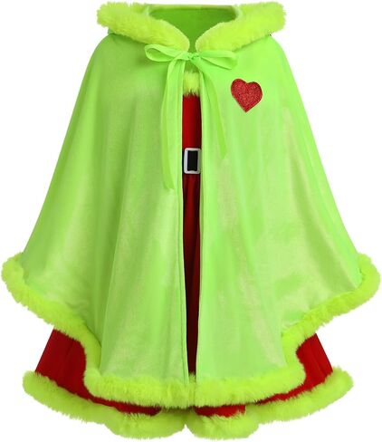 IMEKIS Christmas Family Matching Outfits for Women Baby Girl Plaid Dress with Cloak Cape Halloween Cosplay Santa Outfit in Saudi Arabia