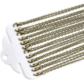 HDSupplies الكمية 12-30 بوصة العتيقة البرونزية مشبك جراد البحر سلسلة كابل مسطح قلادة - 4x3mm - لصنع المجوهرات in Kuwait