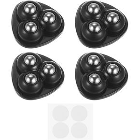 uxcell 4pcs Self Adhesive Mini Caster Wheels Universal Wheel 360° Rotation Sticky Swivel Pulley for Kitchen Appliances Storage Boxes Coffee Makers, Black in Kuwait