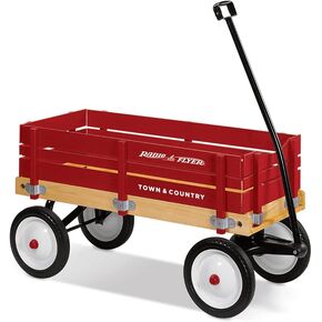 Radio Flyer Town and Country Wagon, Wooden Red Wagon