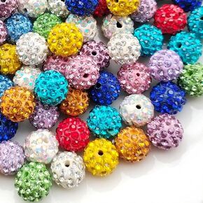 12mm Rhinestone Beads 100pcs 12mm Diameter Charms Mix Colors Randomly for Jewelry Making (Acrylic) in Kuwait
