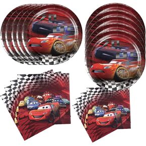 ZEDARO 40Pcs Mcqueen Party Decoration include 20 plates, 20 napkins for the Mcqueen Birthday party Supplies in Kuwait