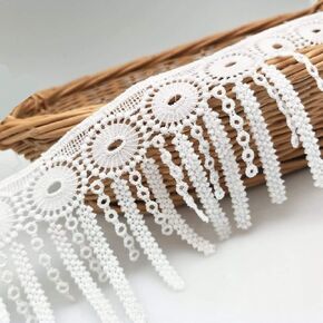 5 Yards Lace Trim with Tassel, 8cm wide, Black, DIY Sewing Applique Craft