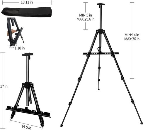 RRFTOK Art Easel Stand, 17-66 in Adjustable Metal Tripod with Bag in Saudi Arabia