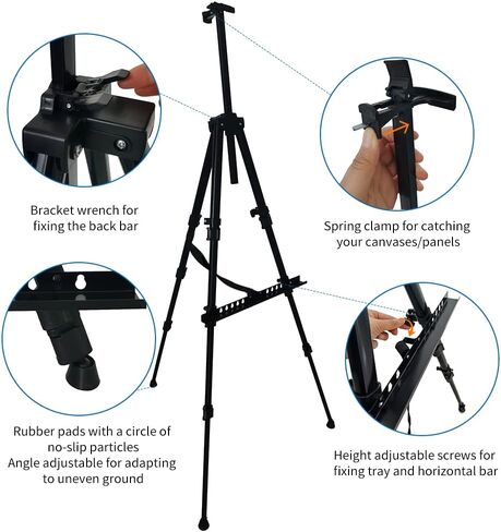 RRFTOK Art Easel Stand, 17-66 in Adjustable Metal Tripod with Bag in Saudi Arabia