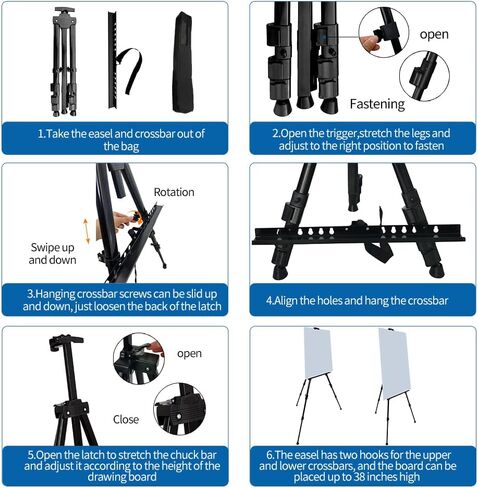 RRFTOK Art Easel Stand, 17-66 in Adjustable Metal Tripod with Bag in Saudi Arabia