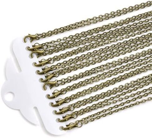 HDSupplies الكمية 12-30 بوصة العتيقة البرونزية مشبك جراد البحر سلسلة كابل مسطح قلادة - 4x3mm - لصنع المجوهرات in Kuwait