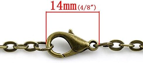 HDSupplies الكمية 12-30 بوصة العتيقة البرونزية مشبك جراد البحر سلسلة كابل مسطح قلادة - 4x3mm - لصنع المجوهرات in Kuwait