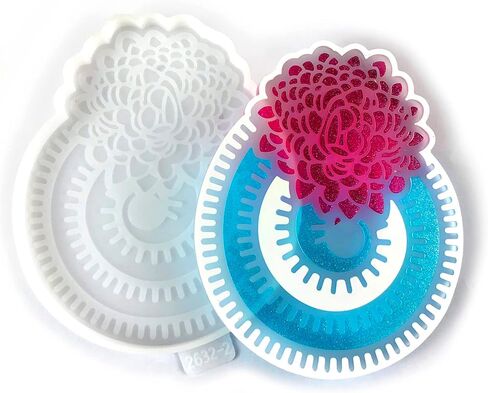 قوالب راتنجات كوستر، قطعتان من قوالب كوستر الطنان لصب الراتنج، قوالب سيليكون كوستر للراتنج، قوالب راتنجات الإيبوكسي لصنع الأكواب، سجادات أكواب DIY، أعمال فنية من الراتنج وديكور المنزل in Kuwait