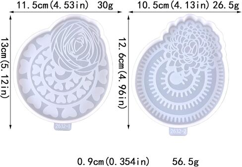 قوالب راتنجات كوستر، قطعتان من قوالب كوستر الطنان لصب الراتنج، قوالب سيليكون كوستر للراتنج، قوالب راتنجات الإيبوكسي لصنع الأكواب، سجادات أكواب DIY، أعمال فنية من الراتنج وديكور المنزل in Kuwait