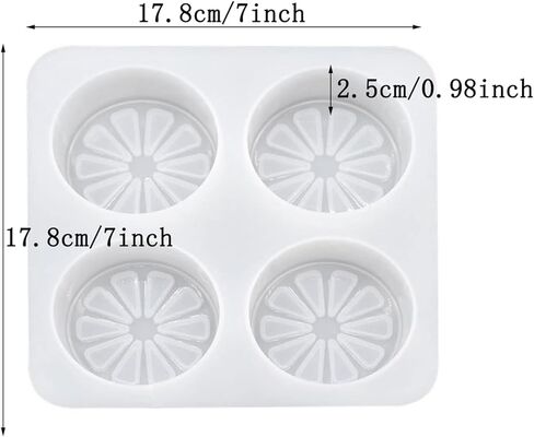 او ان ان بي ان ان 4 تجاويف على شكل برتقالي، قوالب صابون يدوية الصنع ثلاثية الابعاد على شكل ليمون، قالب كيك على شكل برتقال، قالب شوكولاتة ليمون للحرف اليدوية والشموع المعطرة وراتنج الايبوكسي والفخار in Kuwait