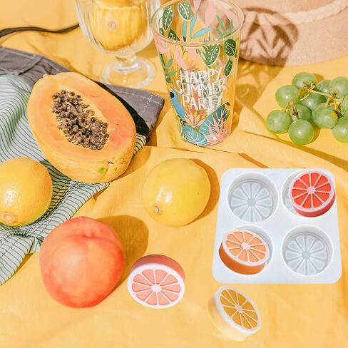 او ان ان بي ان ان 4 تجاويف على شكل برتقالي، قوالب صابون يدوية الصنع ثلاثية الابعاد على شكل ليمون، قالب كيك على شكل برتقال، قالب شوكولاتة ليمون للحرف اليدوية والشموع المعطرة وراتنج الايبوكسي والفخار in Kuwait