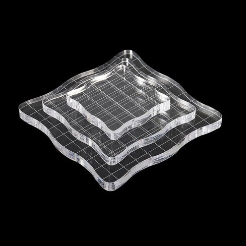 PATIKIL Acrylic Stamp Block, 3 Pack Clear Stamping Block with Grid Lines Decorative Mounting Blocks Set Wave for Scrapbooking DIY Crafts Card Making in Saudi Arabia