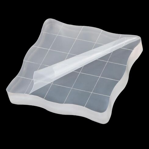 PATIKIL Acrylic Stamp Block, 3 Pack Clear Stamping Block with Grid Lines Decorative Mounting Blocks Set Wave for Scrapbooking DIY Crafts Card Making in Saudi Arabia