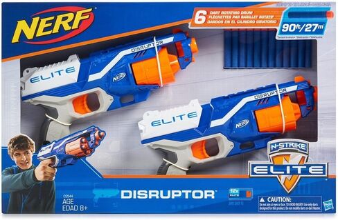 NERF N-Strike Elite Disruptor 6 Dart Rapid Fire NERF Gun Blaster Shoots 90 ft! (Twin Pack) in Saudi Arabia